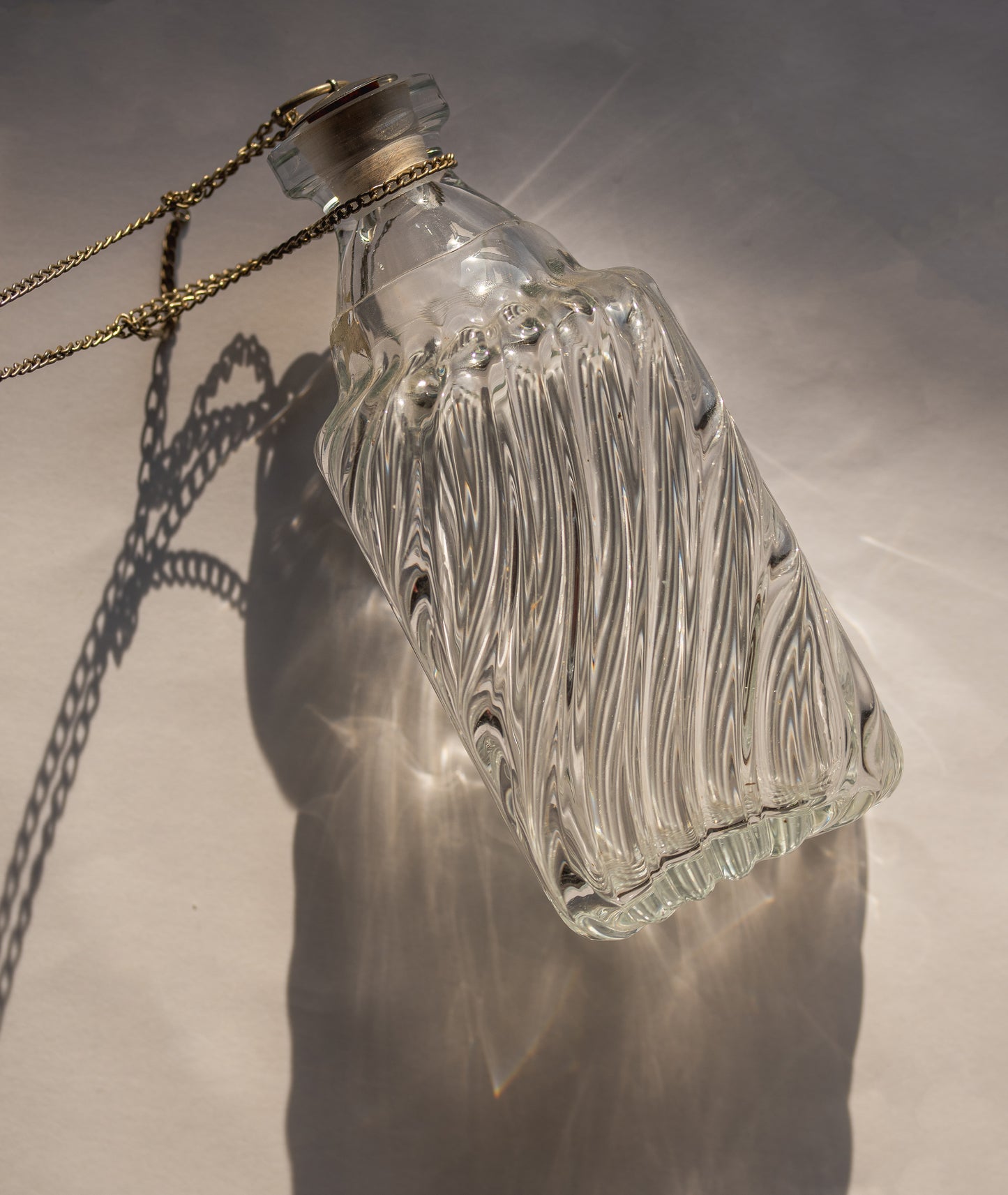 Swirled glass decanter