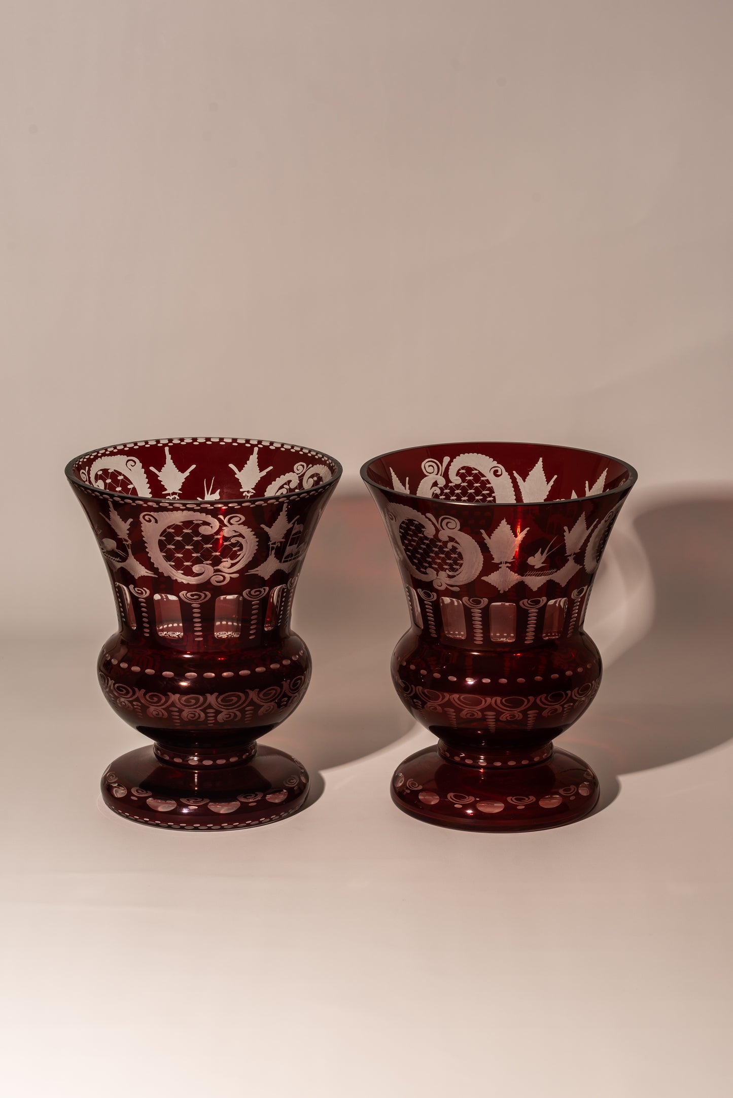 Bohemian ruby vases