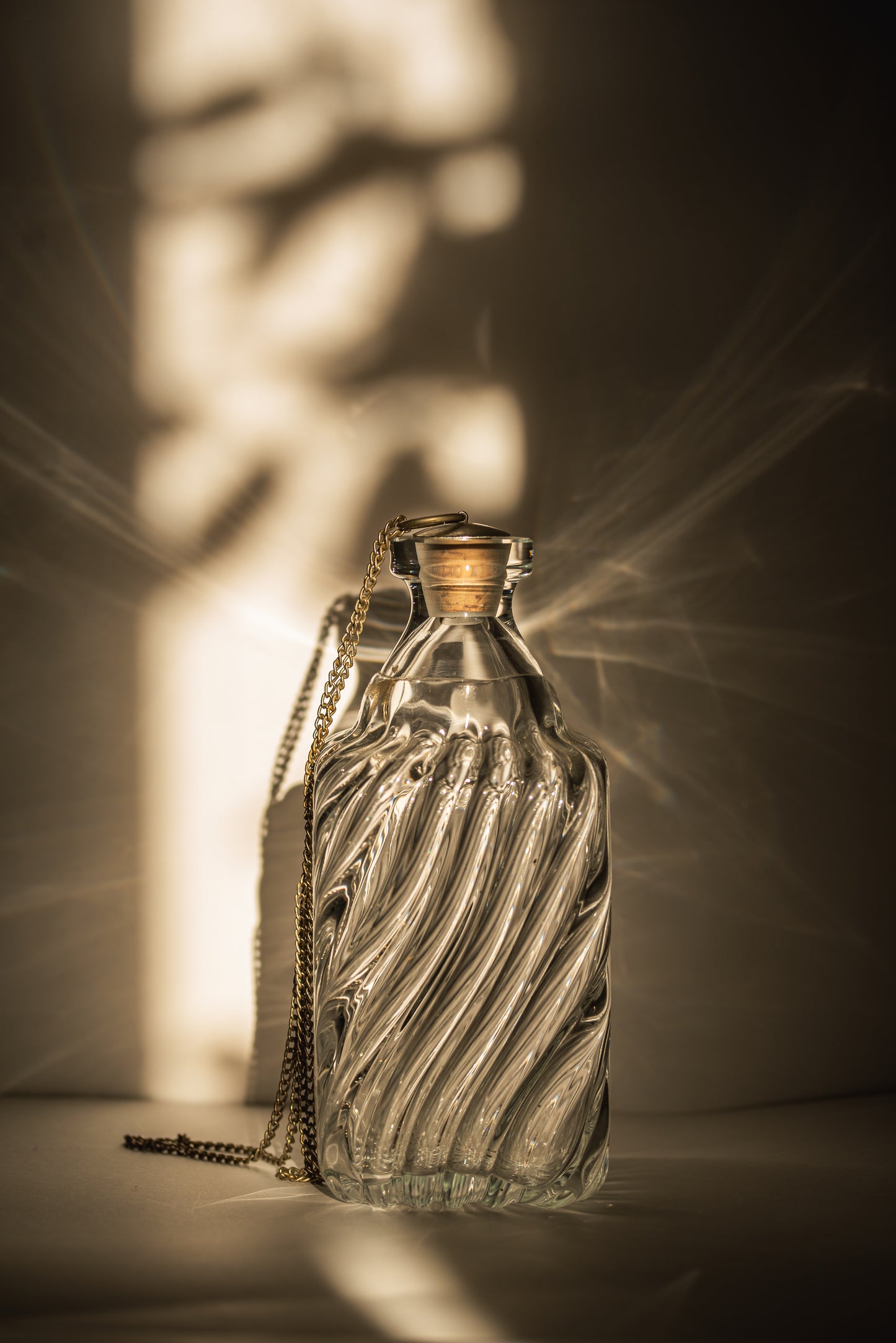 Swirled glass decanter