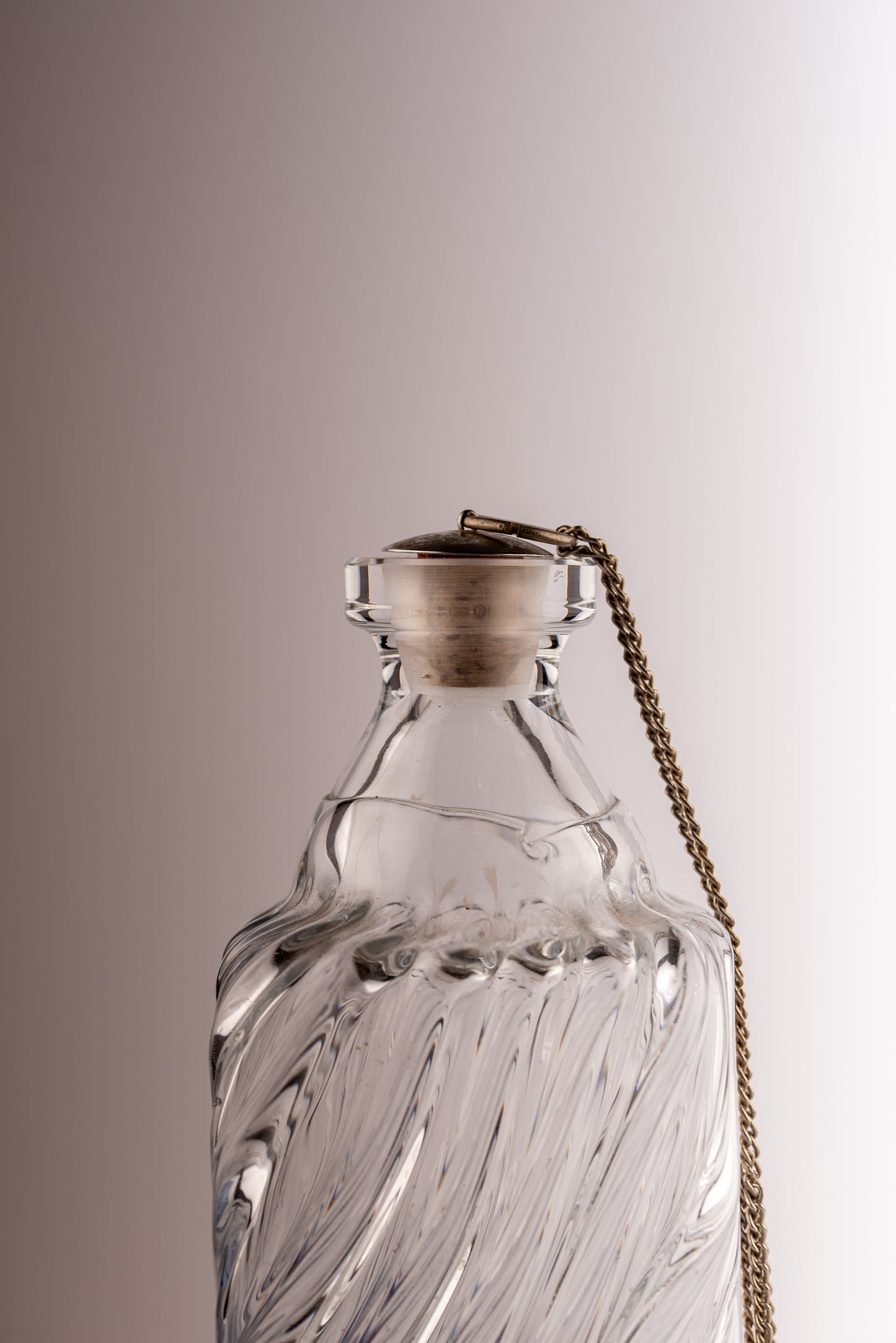 Swirled glass decanter
