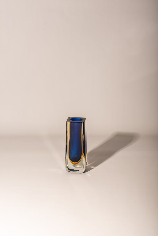 Blue Yellow Murano vase