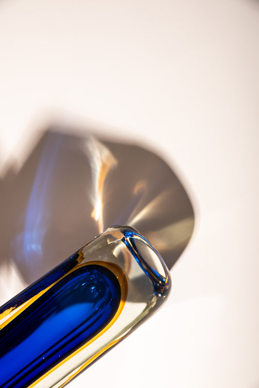 Blue Yellow Murano vase