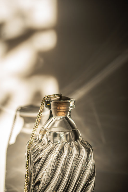Swirled glass decanter
